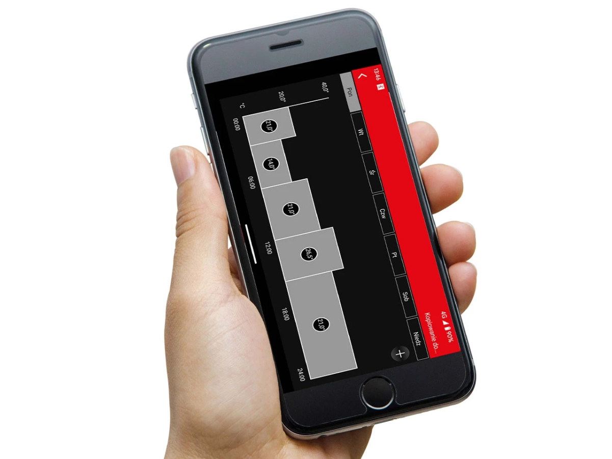 Termostat podłogowy do ogrzewania elektrycznego Raychem R-SENZ-WIFI | programowalny tygodniowo, sterowany przez aplikację, WiFi, czarny, 12 lat gwarancji